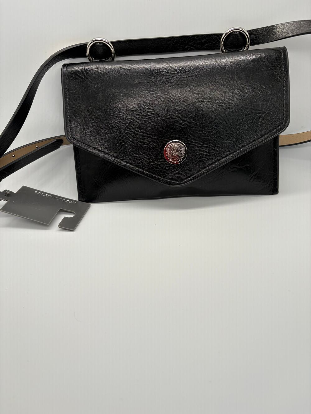 Vince Camuto Black Envelope Belt Bag Leather Waist NWT
